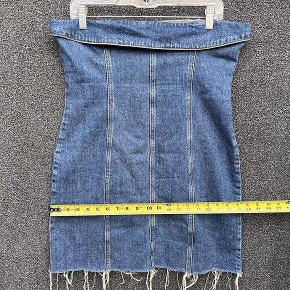 Reformation Marilyn Denim Blue Sleeveless Mini Dress Zip Up Size 10 - Picture 9 of 11